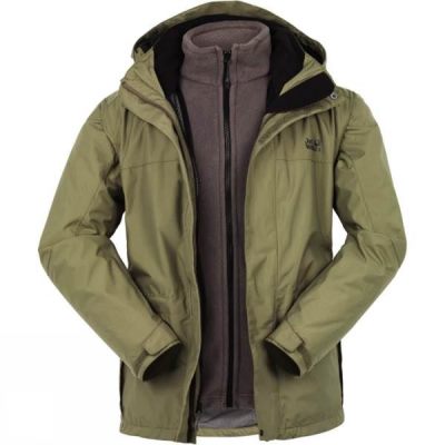 Jack Wolfskin Mountain Creek 3-in-1 - Férfi Dzseki - Olivazöld (Magyarország CYX458190)